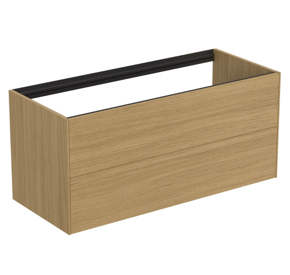 Ideal Standard Conca pakabinama vonios kambario spintelė 120 cm, su 2 stalčiais, šviesaus ąžuolo spalvos