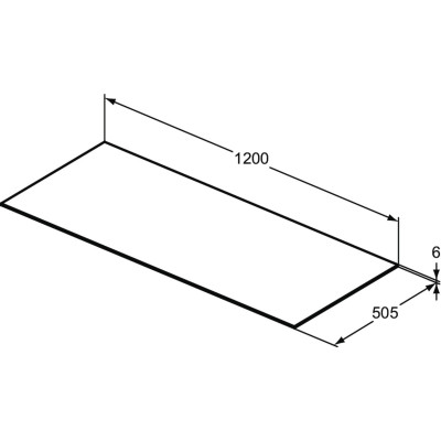 Ideal Standard Conca keraminis stalviršis praustuvo spintelei 120 cm, juodo marmuro spalvos