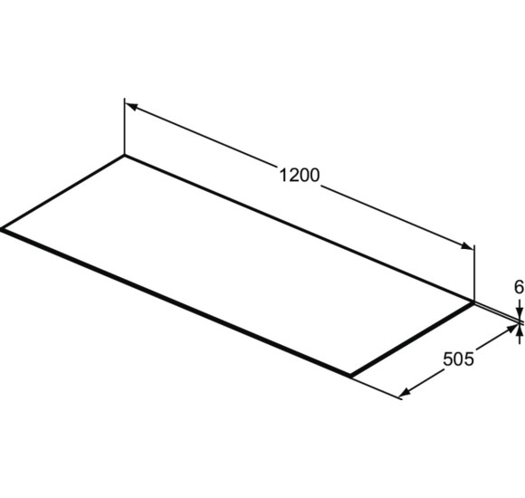 Ideal Standard Conca keraminis stalviršis praustuvo spintelei 120 cm, juodo marmuro spalvos