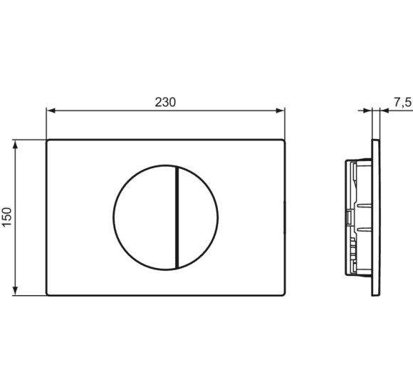 Ideal Standard Oleas mechaninis vandens nuleidimo mygtukas, pasirinkite spalvą