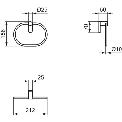 Ideal Standard Conca modernaus dizaino rankšluosčių laikiklis