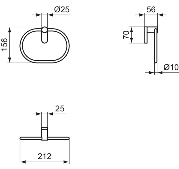 Ideal Standard Conca modernaus dizaino rankšluosčių laikiklis