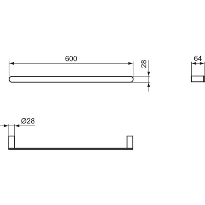 Ideal Standard Conca rankšluosčių laikiklis, 60 cm (pasirenkama spalva)