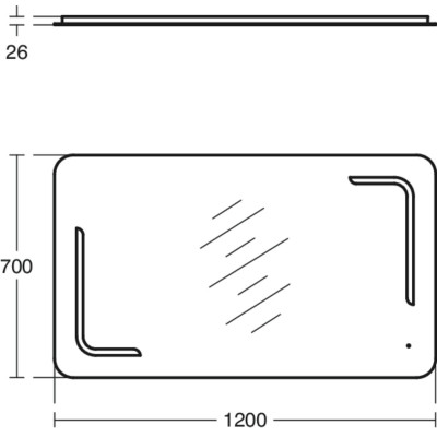 Ideal Standard vonios veidrodis 120x70 cm, su priekiniu ir foniniu apšvietimu, stačiakampio formos