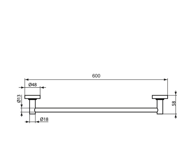 Ideal Standard Iom laikiklis vonios rankšluosčiui 60 cm, juodos matinės spalvos