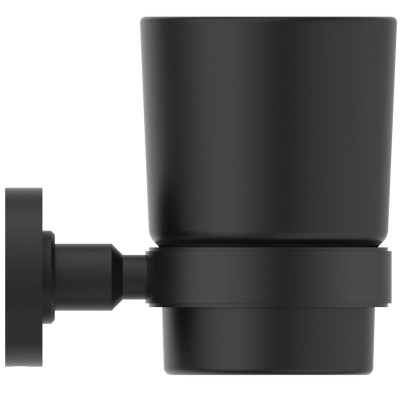 Ideal Standard Iom stiklinė su laikikliu, tvirtinama prie sienos, juodos matinės spalvos