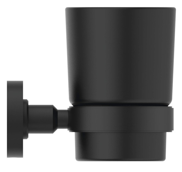 Ideal Standard Iom stiklinė su laikikliu, tvirtinama prie sienos, juodos matinės spalvos