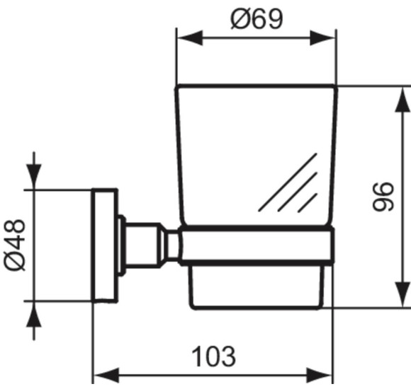 Ideal Standard Iom stiklinė su laikikliu, tvirtinama prie sienos, juodos matinės spalvos