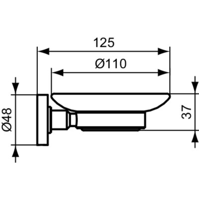 Ideal Standard Iom pakabinama muilinė, tvirtinama prie sienos, juodos matinės spalvos