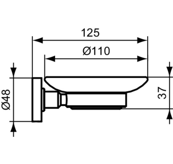 Ideal Standard Iom pakabinama muilinė, tvirtinama prie sienos, juodos matinės spalvos
