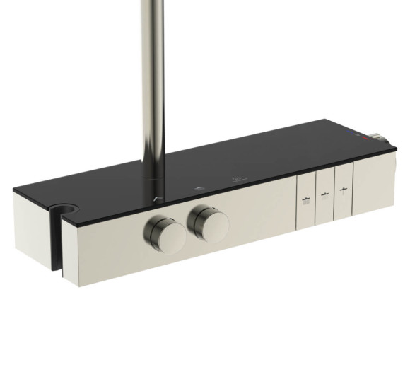 Ideal Standard Ceratherm Solos virštinkinė termostatinė dušo sistema, nerūdijančio plieno spalvos