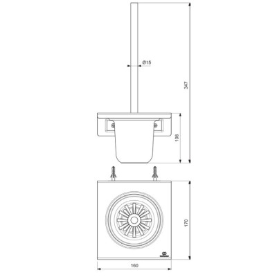 Ideal Standard Alu+ WC šepečio komplektas, tvirtinamas prie sienos, juodos matinės spalvos