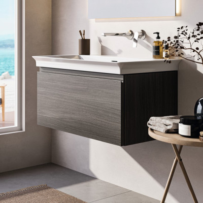 Ideal Standard Finesse pakabinama vonios kambario spintelė praustuvui 80 cm, Dark Elm spalva