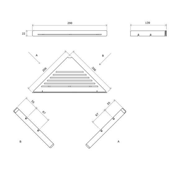 Ravak Slim C lentynėlė dušui, tvirtinama prie sienos, pasirinkite spalvą