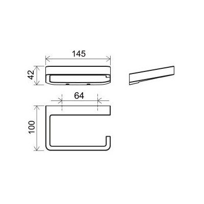 Ravak tvirtinamas tualetinio popieriaus laikiklis, juodos matinės spalvos