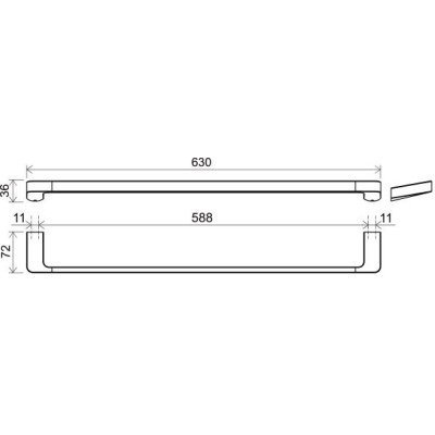 Ravak pakabinamas vonios rankšluosčių laikiklis, juodos matinės spalvos