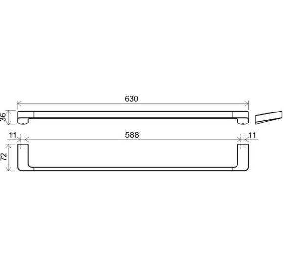 Ravak pakabinamas vonios rankšluosčių laikiklis, juodos matinės spalvos