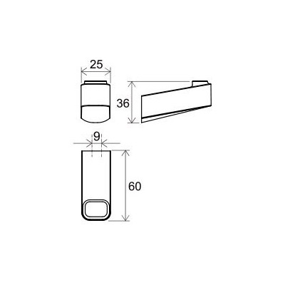 Ravak prie sienos tvirtinamas viengubas vonios rankšluosčių kabliukas, juodos matinės spalvos