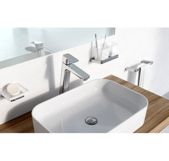 Ravak prie sienos tvirtinamas rankšluosčių laikiklis 25 cm, chromo spalvos