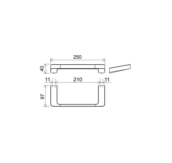 Ravak prie sienos tvirtinamas rankšluosčių laikiklis 25 cm, chromo spalvos