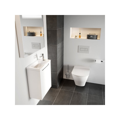 Ravak pakabinamas tualeto šepečio laikiklis su indeliu ir WC šepečiu, chromo spalvos