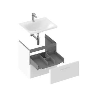 Ravak Balance II pakabinama vonios spintelė praustuvui 80 cm, baltos matinės spalvos