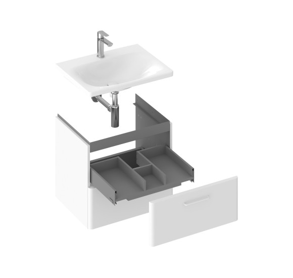 Ravak Balance II pakabinama vonios spintelė praustuvui 80 cm, baltos matinės spalvos