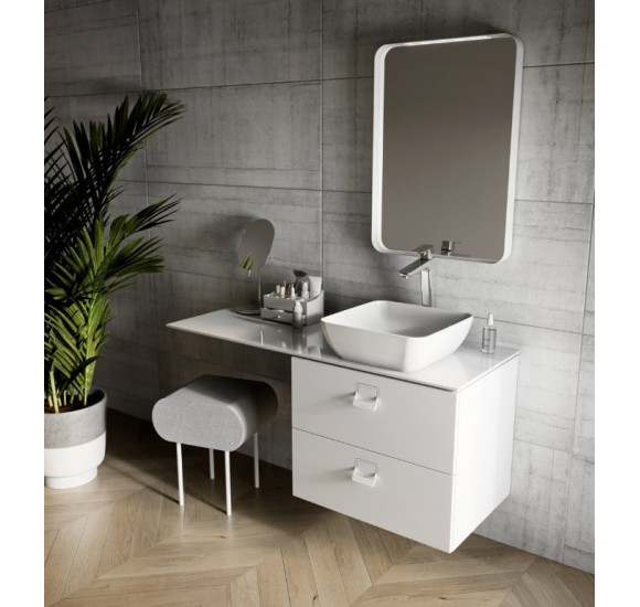 Ravak Strip stačiakampis veidrodis su plonu baltos spalvos rėmu ir LED apšvietimu