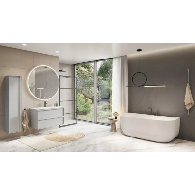 Balteco Marin Wall XONYX akmens masės vonia, prie sienos montuojama, 170 cm, baltos matinės spalvos