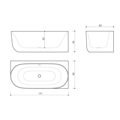 Balteco Marin W XONYX kampinė akmens masės vonia 171 cm, balta matinė, (R/L)