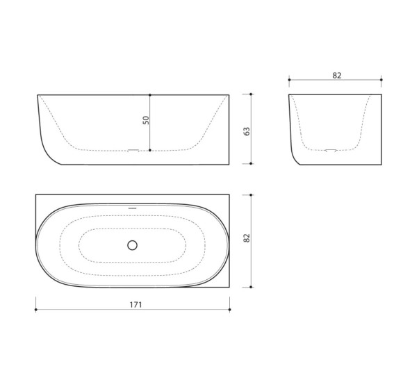 Balteco Marin W XONYX kampinė akmens masės vonia 171 cm, balta matinė, (R/L)