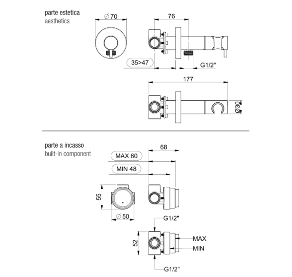 QD MagistroLab bidette dušelis su progresiniu maišytuvu ir 1500mm žarna