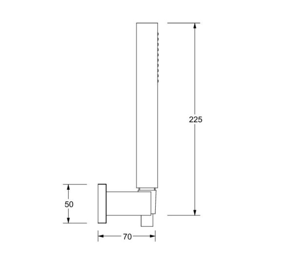 QD MagistroLab rankinio dušelio komplektas: išvadas-laikiklis, dušo žarna 150 cm, rankinis dušelis