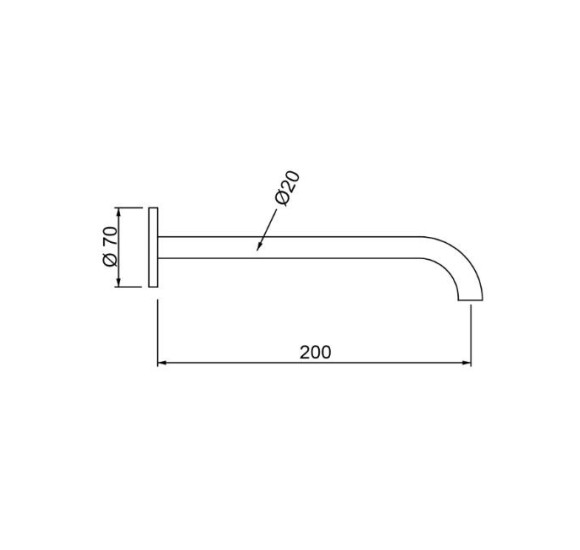 QD Curvy 65 potinkinis vonios snapas, 200mm, pasirinkite spalvą