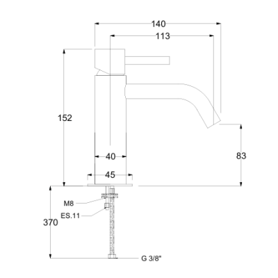 QD MagistroLab CURVY praustuvo maišytuvas su click-clack dugno vožtuvu
