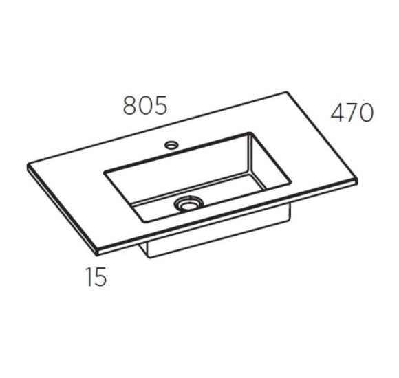 Balteco Xonyx akmens masės stalviršis (80 - 120 cm) su integruotu praustuvu 48x32cm, baltos matinės spalvos