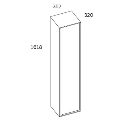 Balteco Carre aukšta šoninė vonios spintelė iš natūralaus ąžuolo lukšto, 35x32x160cm