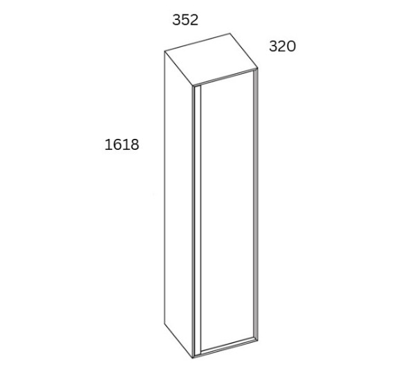 Balteco Carre aukšta šoninė vonios spintelė iš natūralaus ąžuolo lukšto, 35x32x160cm