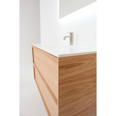 Balteco Carre pakabinama vonios praustuvo spintelė iš natūralaus ąžuolo lukšto, pasirinkite dydį (60-120 cm)