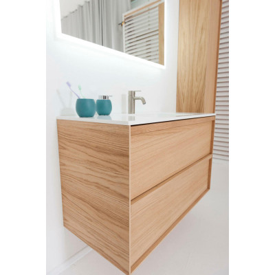 Balteco Carre pakabinama vonios praustuvo spintelė iš natūralaus ąžuolo lukšto, pasirinkite dydį (60-120 cm)