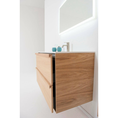 Balteco Carre pakabinama vonios praustuvo spintelė iš natūralaus ąžuolo lukšto, pasirinkite dydį (60-120 cm)