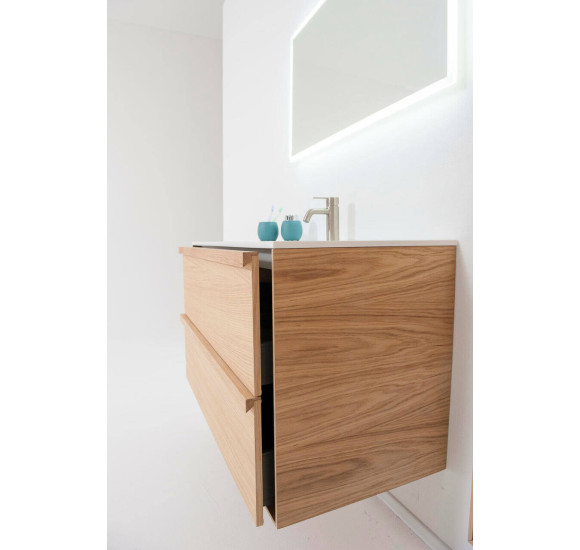 Balteco Carre pakabinama vonios praustuvo spintelė iš natūralaus ąžuolo lukšto, pasirinkite dydį (60-120 cm)