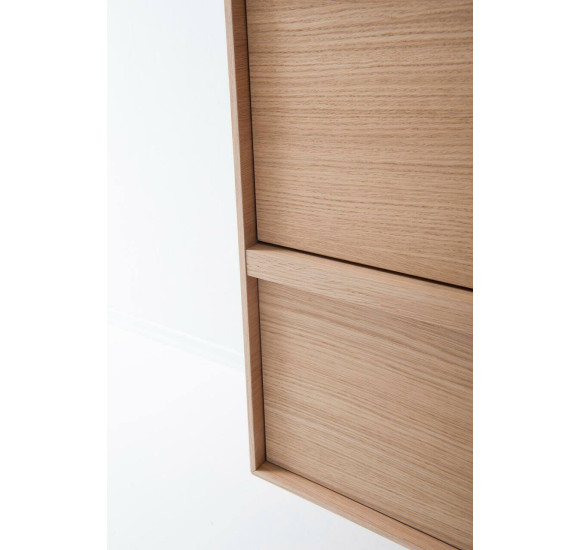 Balteco Carre pakabinama vonios praustuvo spintelė iš natūralaus ąžuolo lukšto, pasirinkite dydį (60-120 cm)