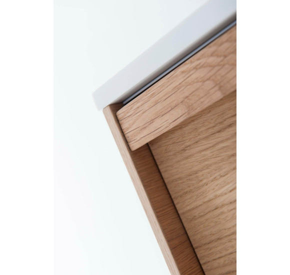 Balteco Carre pakabinama vonios praustuvo spintelė iš natūralaus ąžuolo lukšto, pasirinkite dydį (60-120 cm)