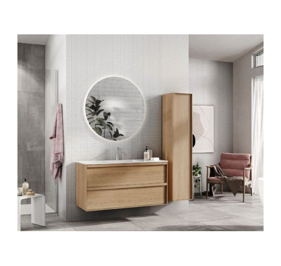 Balteco Carre pakabinama vonios praustuvo spintelė iš natūralaus ąžuolo lukšto, pasirinkite dydį (60-120 cm)