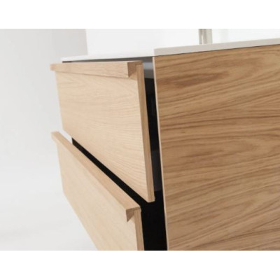 Balteco Carre pakabinama vonios praustuvo spintelė iš natūralaus ąžuolo lukšto, pasirinkite dydį (60-120 cm)