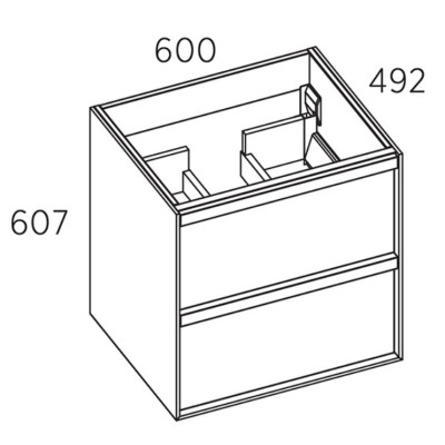 Balteco Carre pakabinama vonios praustuvo spintelė iš natūralaus ąžuolo lukšto, pasirinkite dydį (60-120 cm)