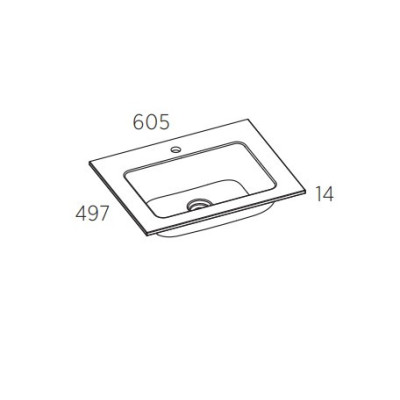 Balteco Xonyx akmens masės stalviršis (60 - 120 cm) su integruotu praustuvu, baltos matinės spalvos