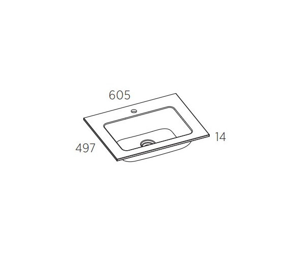 Balteco Xonyx akmens masės stalviršis (60 - 120 cm) su integruotu praustuvu, baltos matinės spalvos