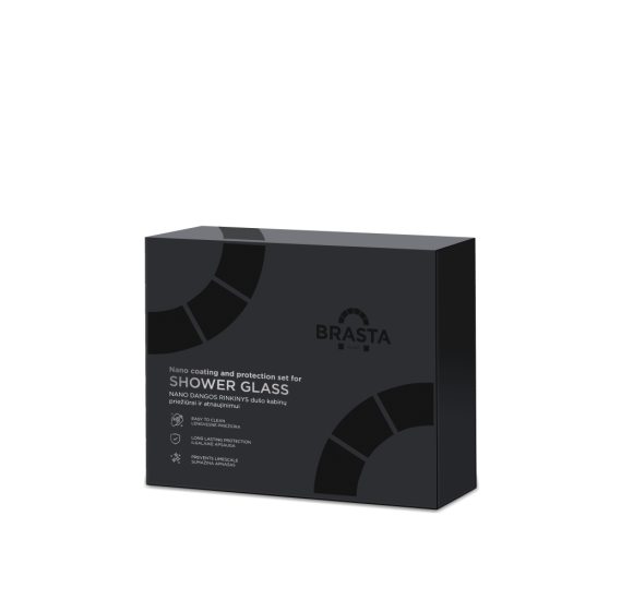 Brasta Glass Nano dangos rinkinys dušo kabinų priežiūrai ir atnaujinimui